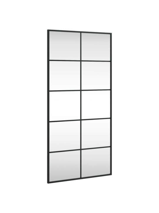 Nástěnné zrcadlo černé 50 x 100 cm obdélník železo