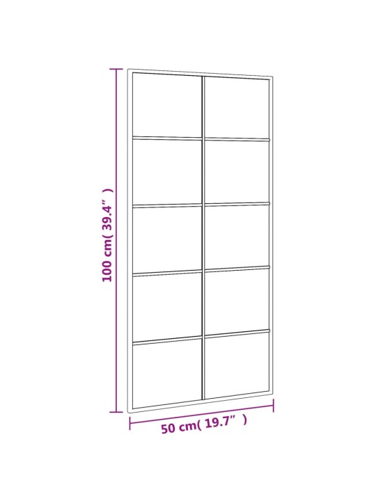 Nástěnné zrcadlo černé 50 x 100 cm obdélník železo