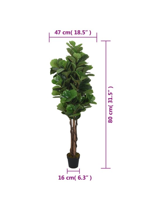 Umělý fíkus lyrový 96 listů 80 cm zelený