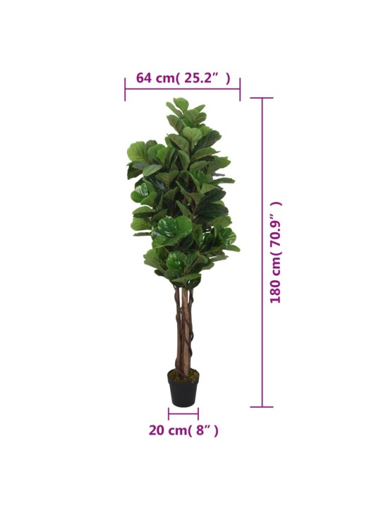 Umělý fíkus lyrový 232 listů 180 cm zelený