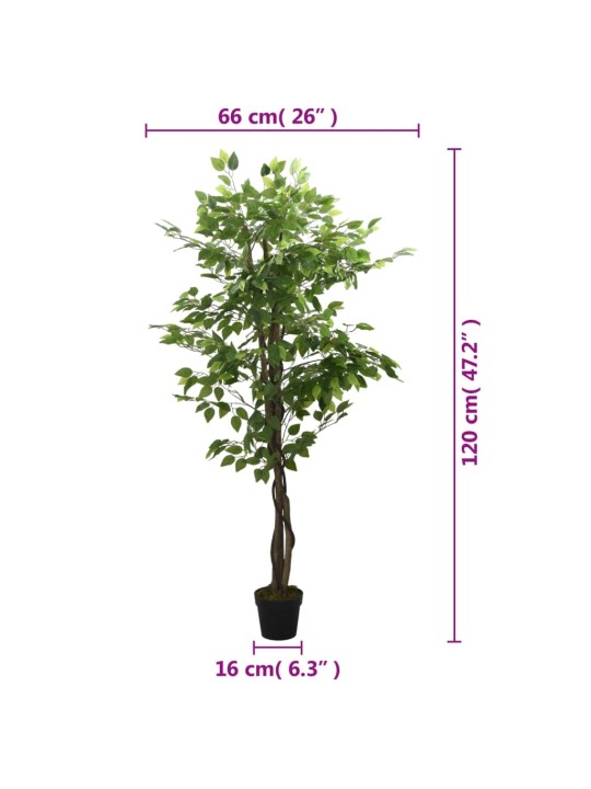 Umělý fíkus 630 listů 120 cm zelený