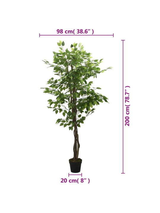 Umělý fíkus 1 260 listů 200 cm zelený