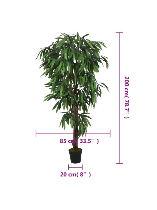 Umělý mangovník 1 050 listů 200 cm zelený