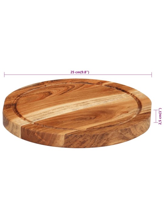 Prkénko na krájení Ø 25 x 2,5 cm masivní akáciové dřevo