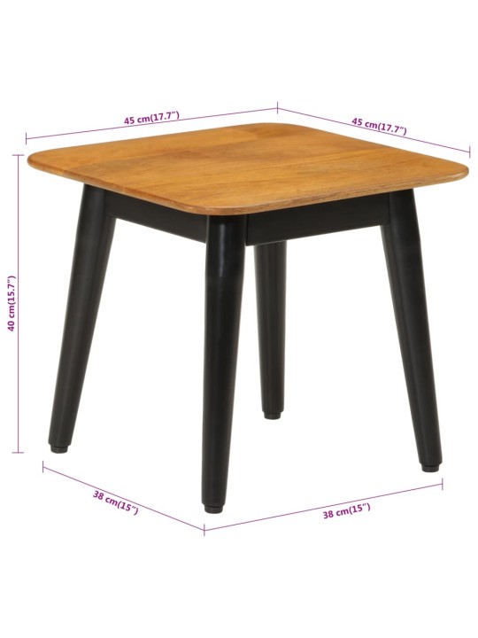 Konferenční stolek 45 x 45 x 40 cm masivní mangovník a železo