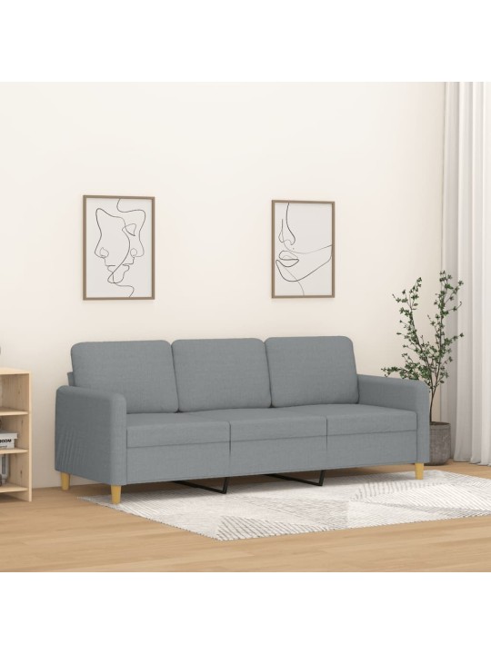 3místná pohovka světle šedá 180 cm textil