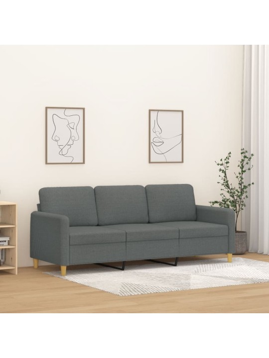 3místná pohovka tmavě šedá 180 cm textil