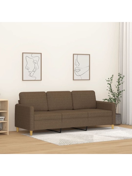 3místná pohovka hnědá 180 cm textil