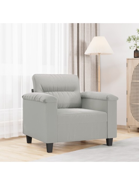 Křeslo světle šedé 60 cm tkanina z mikrovlákna