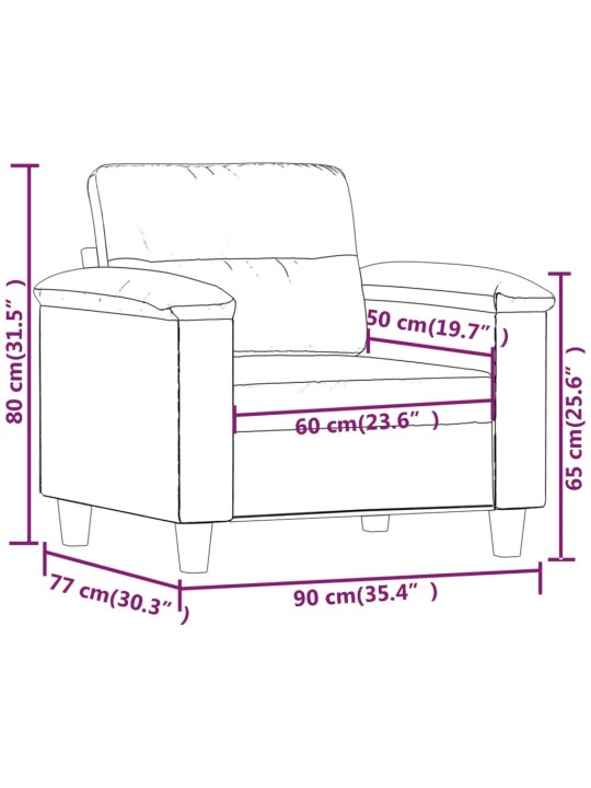 Křeslo tmavě šedé 60 cm tkanina z mikrovlákna