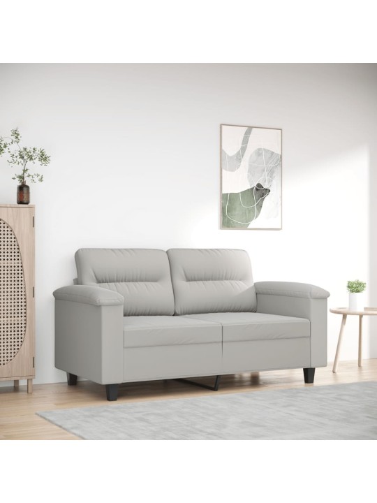 2místná pohovka světle šedá 120 cm tkanina z mikrovlákna