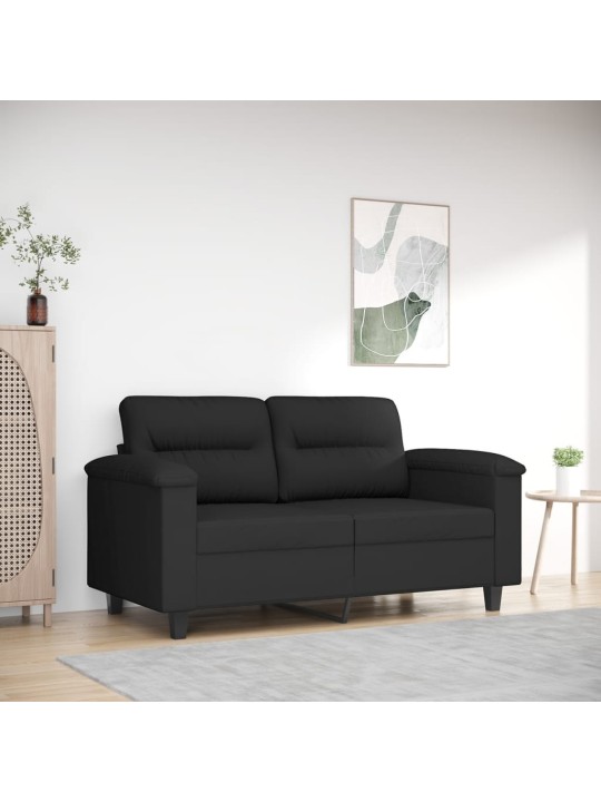 2místná pohovka černá 120 cm tkanina z mikrovlákna