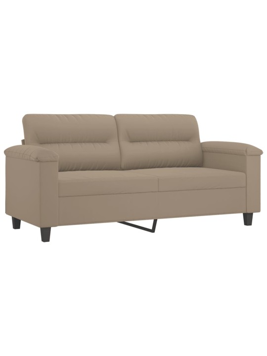 2místná pohovka taupe 140 cm tkanina z mikrovlákna