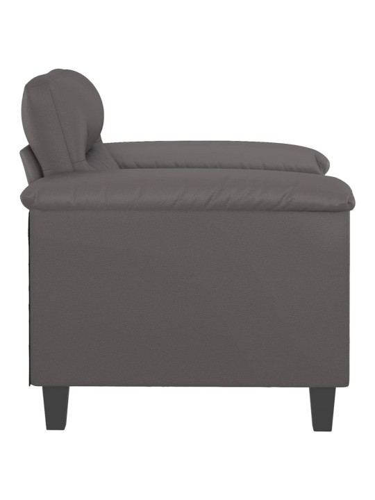 Křeslo šedé 60 cm umělá kůže