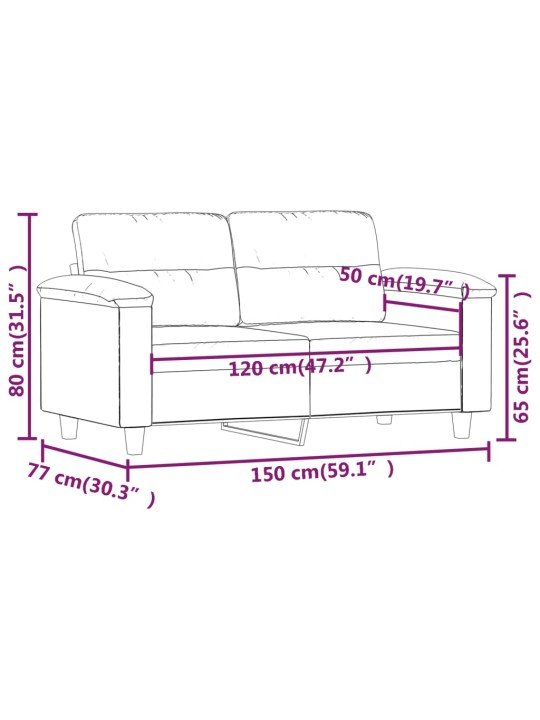 2místná pohovka cappuccino 120 cm umělá kůže