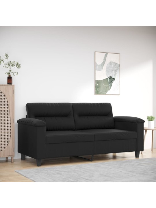 2místná pohovka černá 140 cm umělá kůže