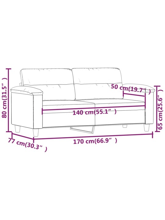 2místná pohovka cappuccino 140 cm umělá kůže