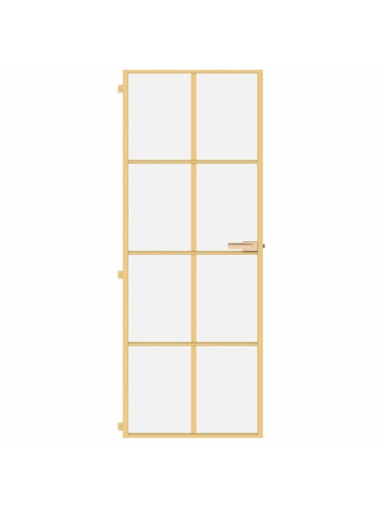 Interiérové dveře úzké zlaté 76x201,5 cm tvrzené sklo a hliník