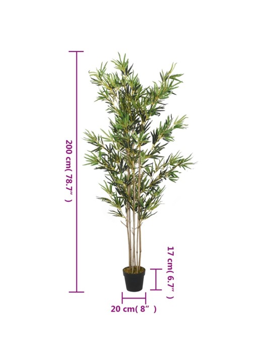 Umělý bambus 1 380 listů 200 cm zelený