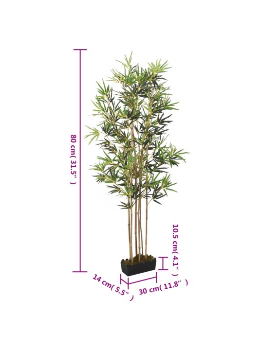 Umělý bambus 368 listů 80 cm zelený