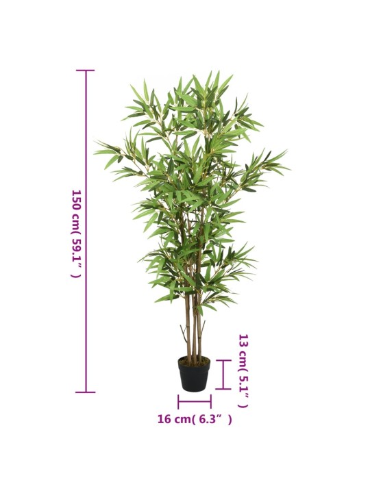 Umělý bambus 828 listů 150 cm zelený