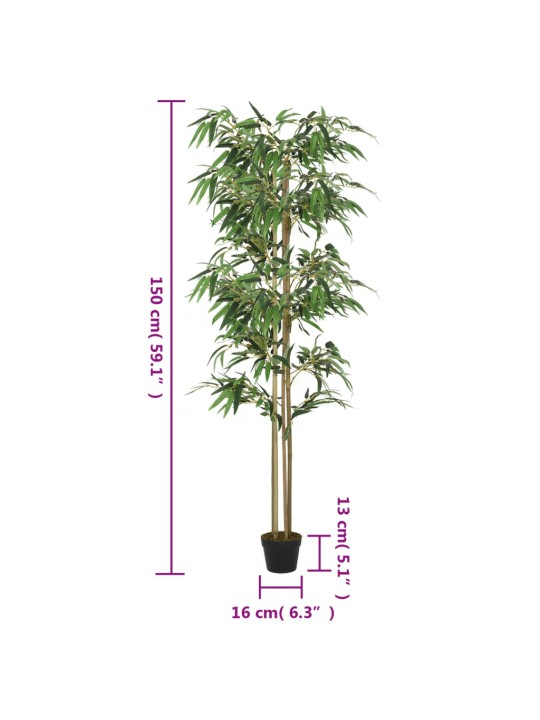 Umělý bambus 988 listů 150 cm zelený