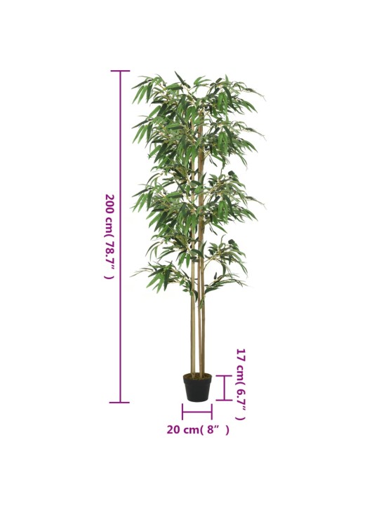 Umělý bambus 1 520 listů 200 cm zelený