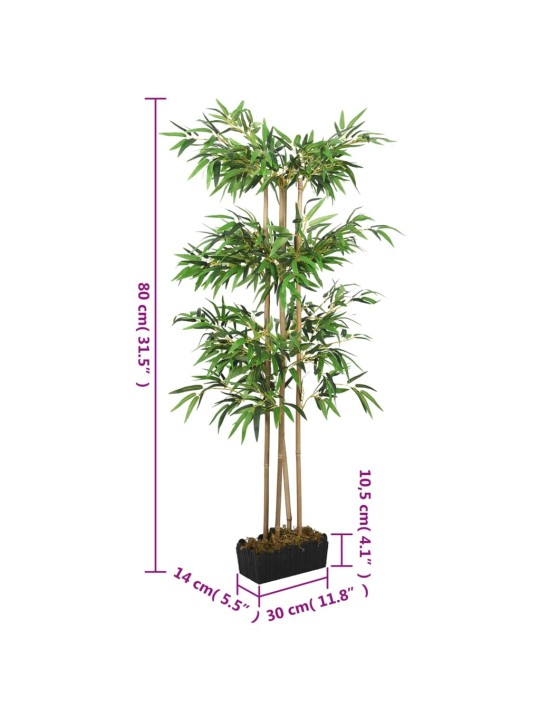 Umělý bambus 380 listů 80 cm zelený