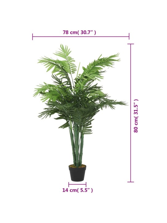Umělá palma 18 listů 80 cm zelená