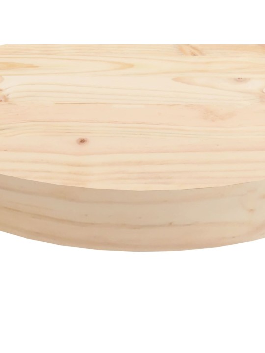 Stolní deska kulatá Ø 70 x 3 cm masivní borové dřevo