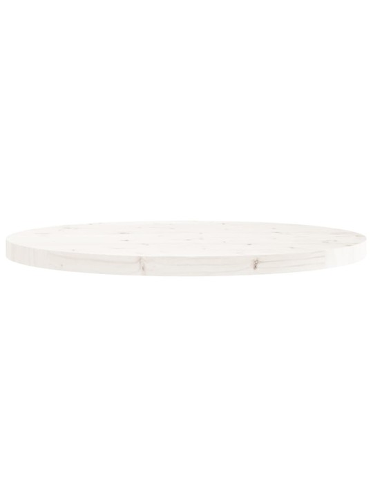 Stolní deska kulatá bílá Ø 70 x 3 cm masivní borové dřevo