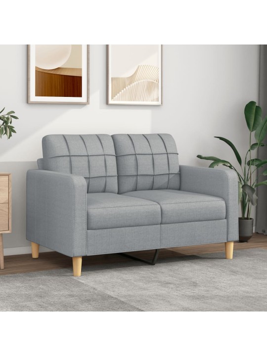 2místná pohovka světle šedá 120 cm textil
