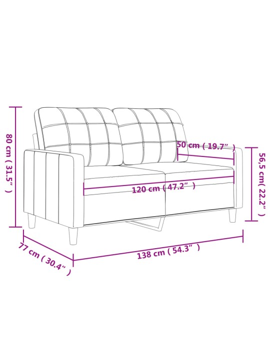 2místná pohovka hnědá 120 cm textil