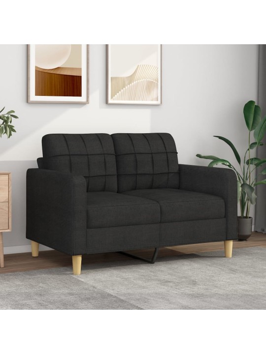 2místná pohovka černá 120 cm textil