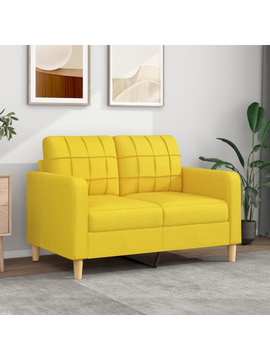 2místná pohovka světle žlutá 120 cm textil