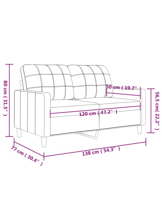 2místná pohovka vínová 120 cm textil