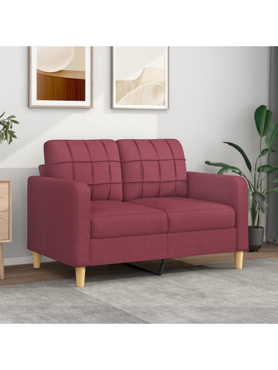 2místná pohovka vínová 120 cm textil
