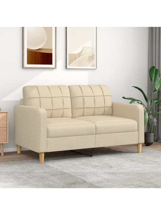 2místná pohovka krémová 140 cm textil