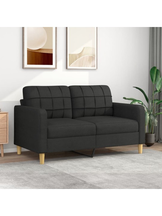 2místná pohovka černá 140 cm textil
