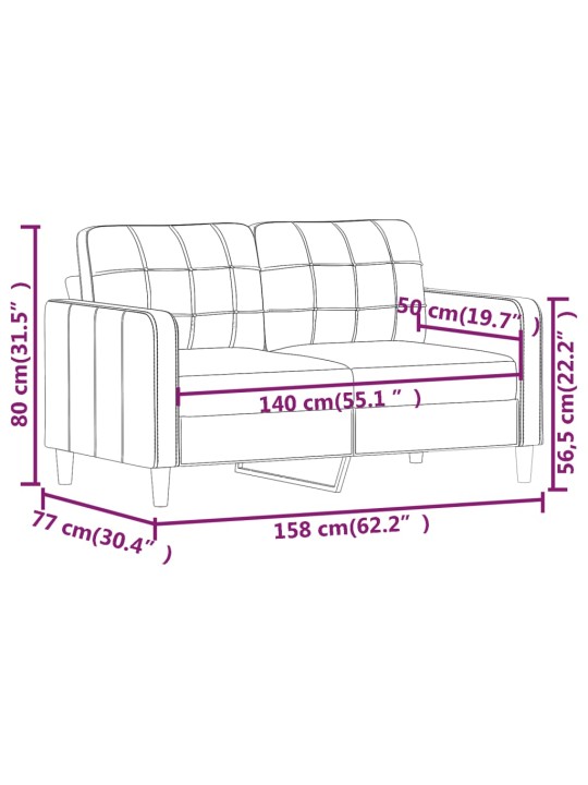 2místná pohovka vínová 140 cm textil