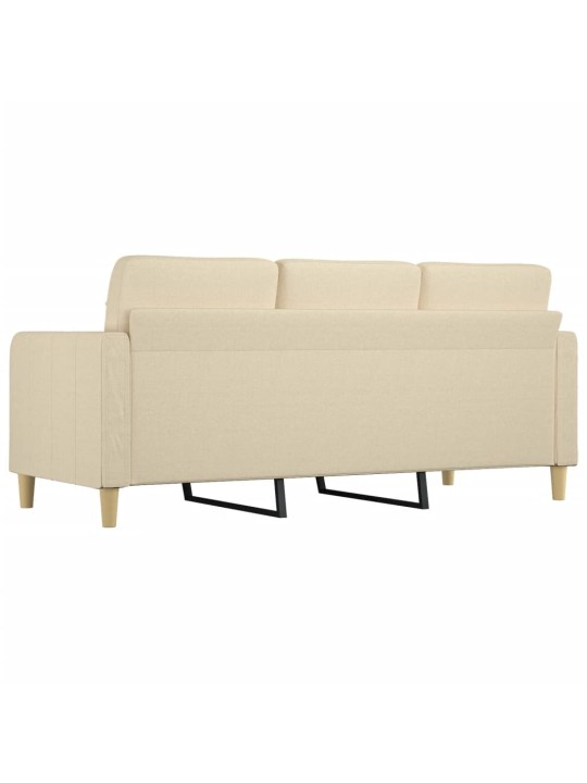 3místná pohovka krémová 180 cm textil