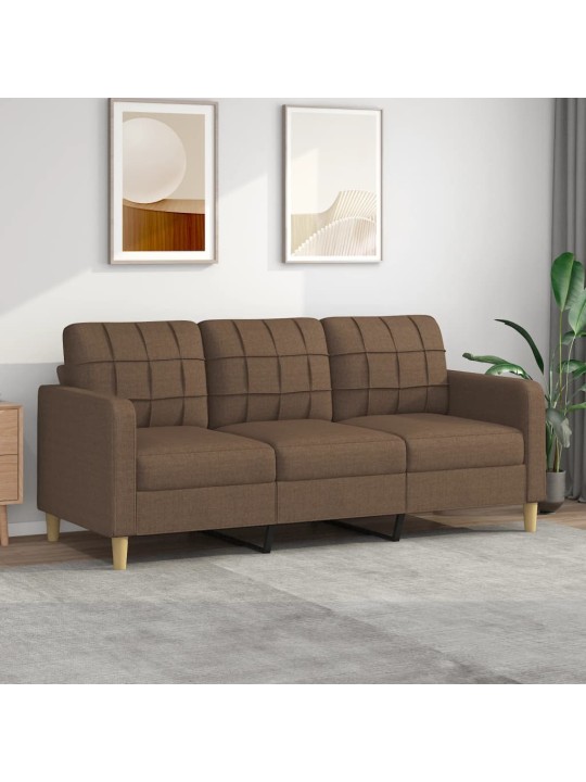 3místná pohovka hnědá 180 cm textil