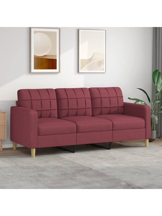 3místná pohovka vínová 180 cm textil