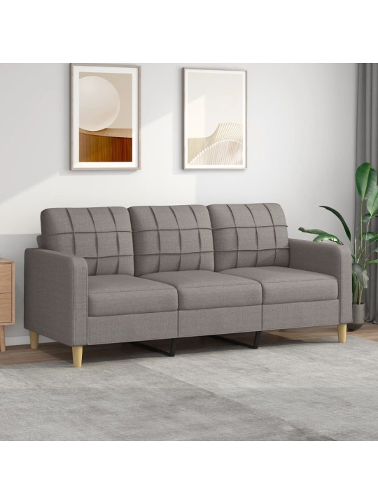 3místná pohovka taupe 180 cm textil