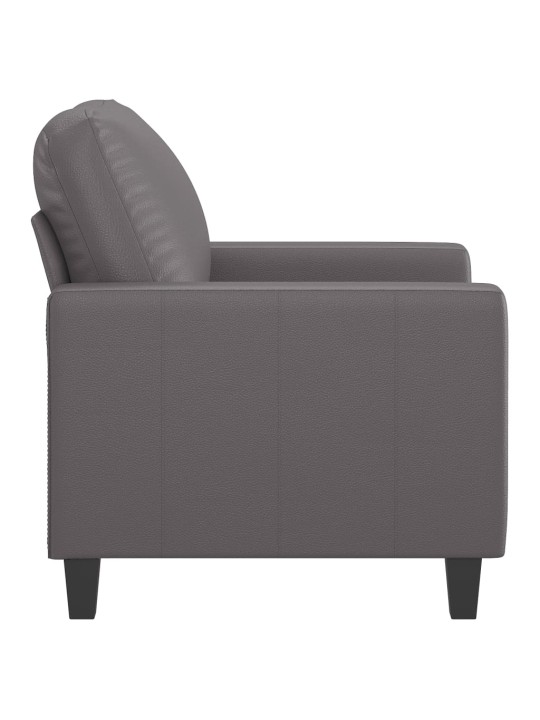 Křeslo šedé 60 cm umělá kůže