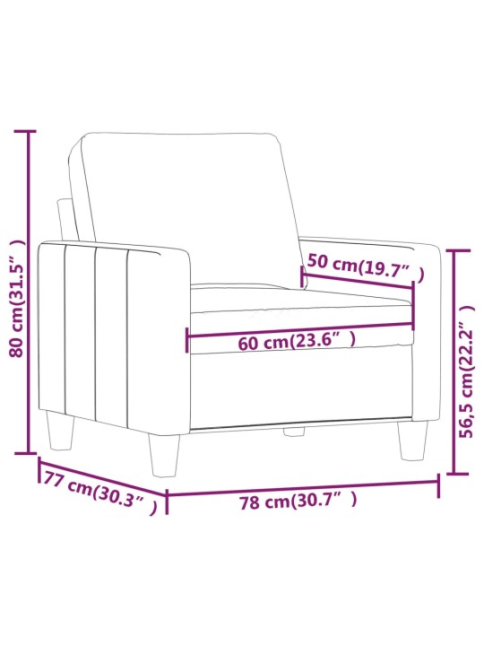 Křeslo šedé 60 cm umělá kůže