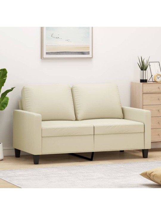 2místná pohovka krémová 120 cm umělá kůže