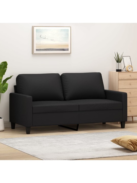 2místná pohovka černá 140 cm umělá kůže