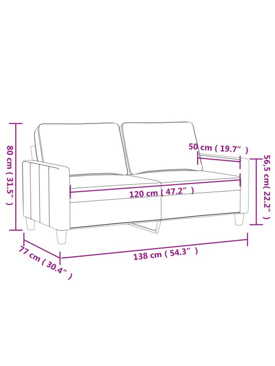 2místná pohovka hnědá 120 cm textil