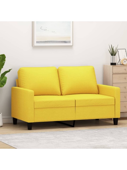 2místná pohovka světle žlutá 120 cm textil